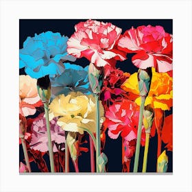 Andy Warhol Style Pop Art Flowers Carnation Dianthus 1 Canvas Print