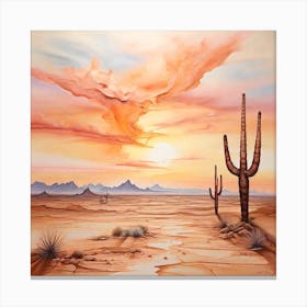 Sunset In The Desert Canvas Print