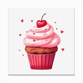 Cupcake With Cherry 13 Canvas Print