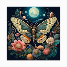 Butterfly In The Moonlight Canvas Print