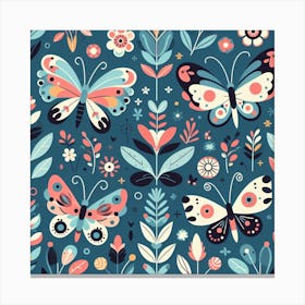 Scandinavian style,Pattern with colorful Butterfly 3 Canvas Print