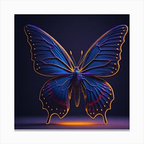 Blue Butterfly 3d Illustration Canvas Print