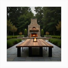 Outdoor Fireplace Canvas Print