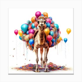 Camel With Balloons Canvas Print