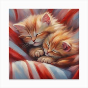 Two Kittens Sleeping Canvas Print