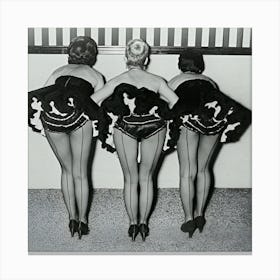 Three Cocktail Waitresses At The Club Black Magic Canvas Print