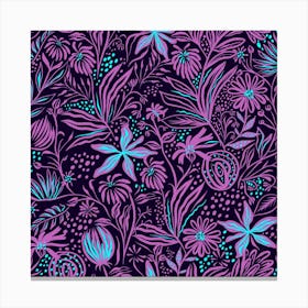 Stamping Pattern Leaves Drawing Canvas Print