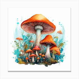 Mushrooms In The Water Canvas Print