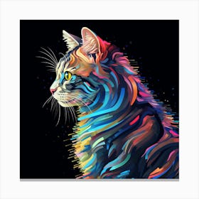 Colorful Cat Portrait Canvas Print