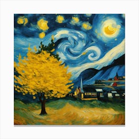 Tree Van Gogh Style Painting Canvas Print