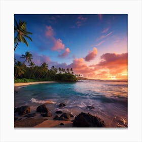 Sunset At The Beach Canvas Print