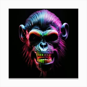 Neon Chimpanzee 1 Canvas Print