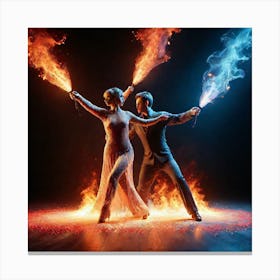 Dancers On Fire 5 Canvas Print