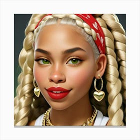 Portrait Of A Girl With Braids Canvas Print