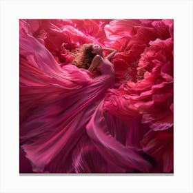 Girl In A Pink Dress Canvas Print