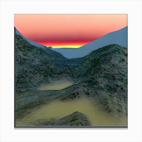 Sunset In The Mountains Canvas Print