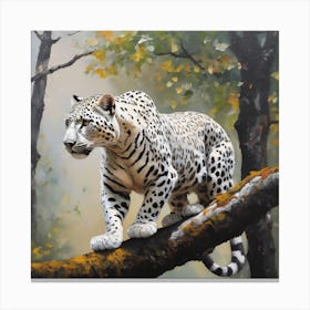 Leopard On A Tree Branch Canvas Print