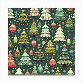 Christmas Tree Seamless Pattern 2 Canvas Print