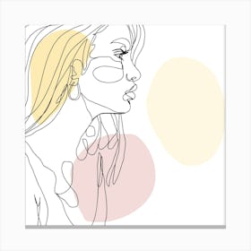 Portrait Of A Woman line art Canvas Print