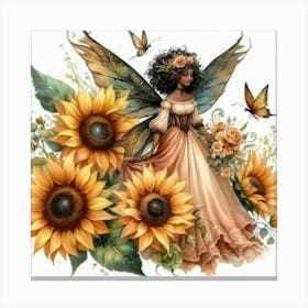 Sunflower Fairy 3 Canvas Print
