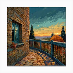 Sunset In Tuscany Canvas Print