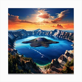 Crater Lake National Park Aerial View Canvas Print