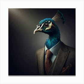 The Peacock in the Suit: A Metaphor for the Modern Professional Canvas Print