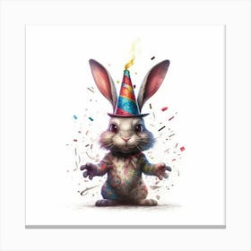 Bunny In A Party Hat Canvas Print