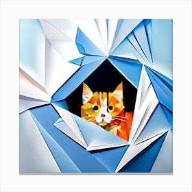 Origami Cat 1 Canvas Print