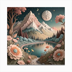 Moonlight In The Mountains 1 Canvas Print