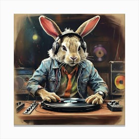 Rabbit Dj Canvas Print