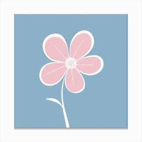 A White And Pink Flower In Minimalist Style Square Composition 219 Canvas Print