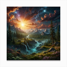 Landscape At Night Canvas Print