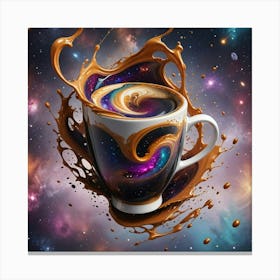 Coffee Splash In Space Canvas Print