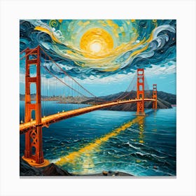 Golden Gate Bridge of San Fransisco in Painting Canvas Print