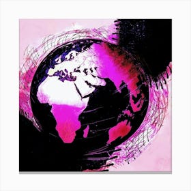 World In Pink And Black Toile