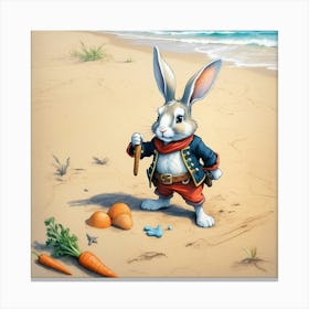 Rabbit On The Beach Canvas Print