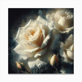 White Roses 1 Canvas Print