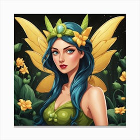 Pretty Fairy In The Forest Canvas Print