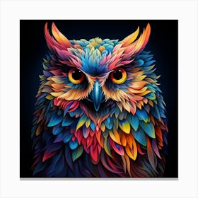Colourful Rainbow Owl 1 Canvas Print