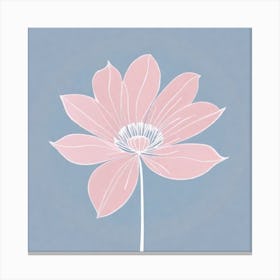 A White And Pink Flower In Minimalist Style Square Composition 591 Canvas Print