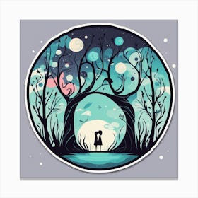 Couple In The Forest Canvas Print