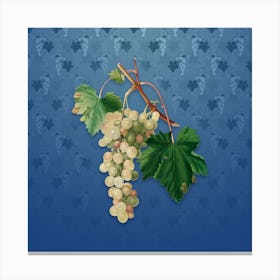 Vintage Muscat Grape Botanical on Bahama Blue Pattern n.1044 Canvas Print
