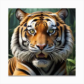 Tiger In The Jungle Canvas Print