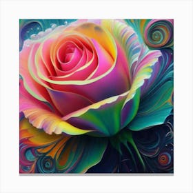 Abstract painting of a magical organic rose 7 Canvas Print