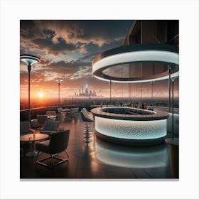 Bar At Skyscraper Canvas Print