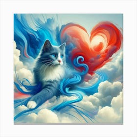 Cat In The Clouds 9 Canvas Print