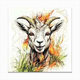 Goat On Fire 29 Canvas Print