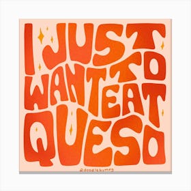 I Just Want To Eat Queso Canvas Print