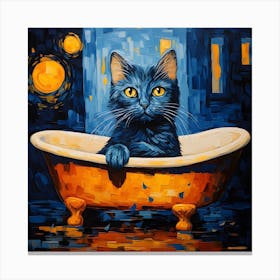 Bathtub Cat 2 Canvas Print